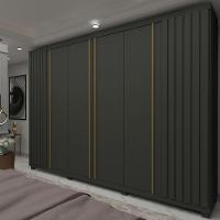 Guarda Roupa Casal com Pés 6 Portas 4 Gavetas Ripado Absolut New Gelius - 1