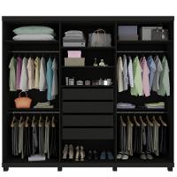 Guarda Roupa Casal com Pés 6 Portas 4 Gavetas Ripado Absolut New Gelius - 3