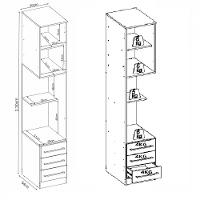 Mesa de Cabeceira 1 Porta 3 Gavetas Irlanda Demartez - 4