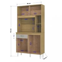 Cozinha Compacta 4 Portas 1 Gaveta 90cm Duda Poquena - 4