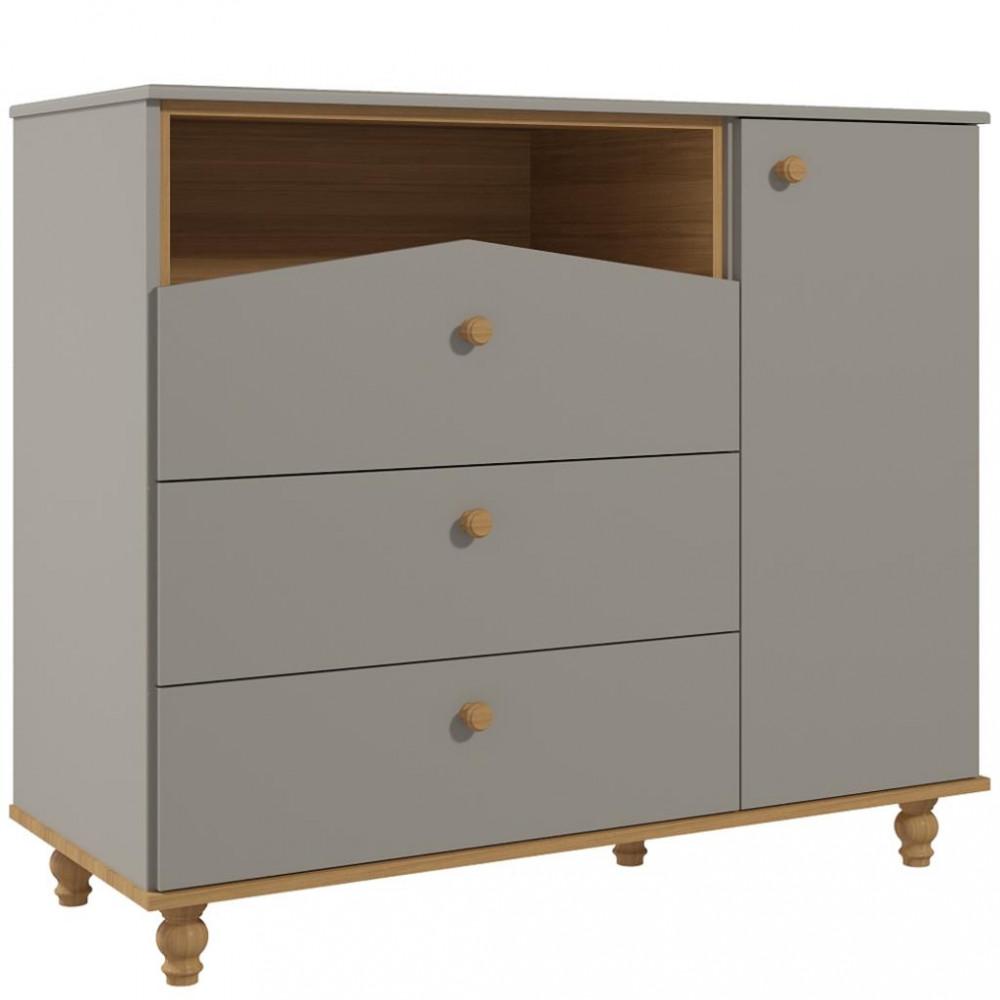 Cômoda Bebê 3 Gavetas 1 Porta Casinha Dengo Permobili - 2