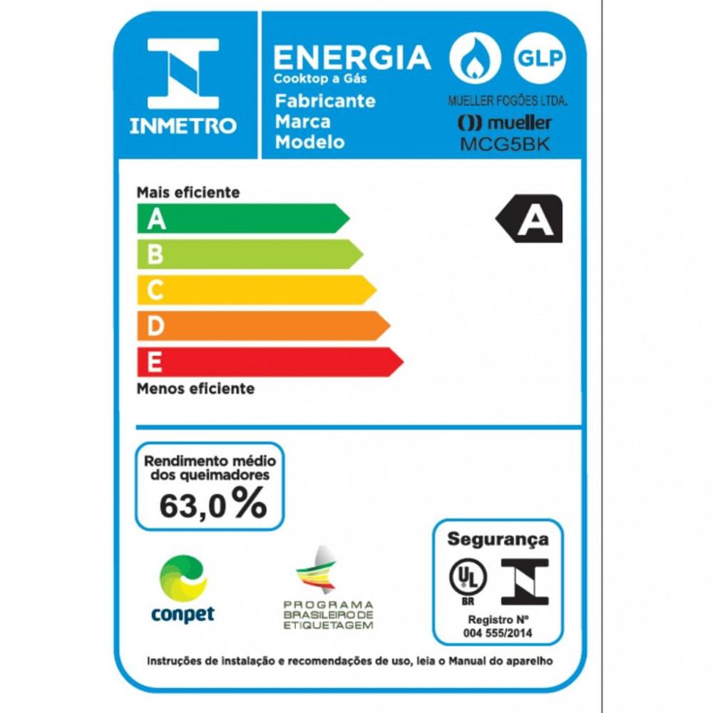 Cooktop 5 Bocas Mueller Tripla Chama MCG5BK - 4