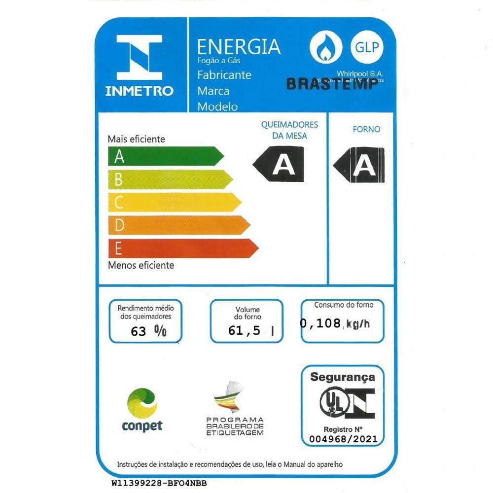 Fogão 4 Bocas Brastemp BFO4NBB Automático - 8