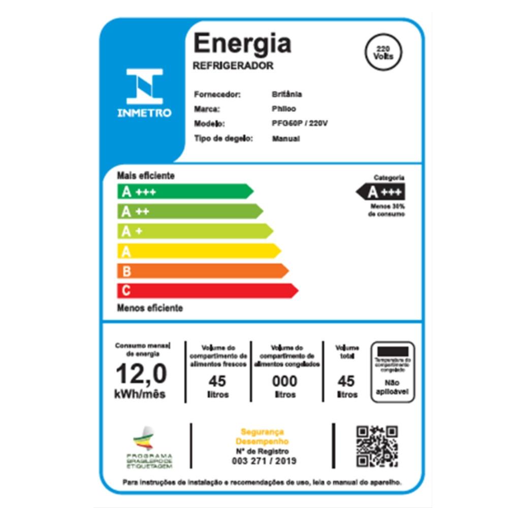 Frigobar Philco PFG50P 45 Litros com Porta Reversível - 5