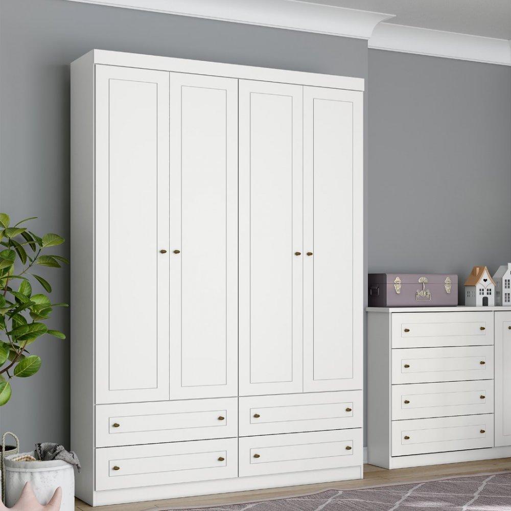 Guarda Roupa Infantil 4 Portas 4 Gavetas Americano Henn - 1