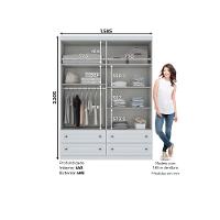 Guarda Roupa Infantil 4 Portas 4 Gavetas Americano Henn - 4