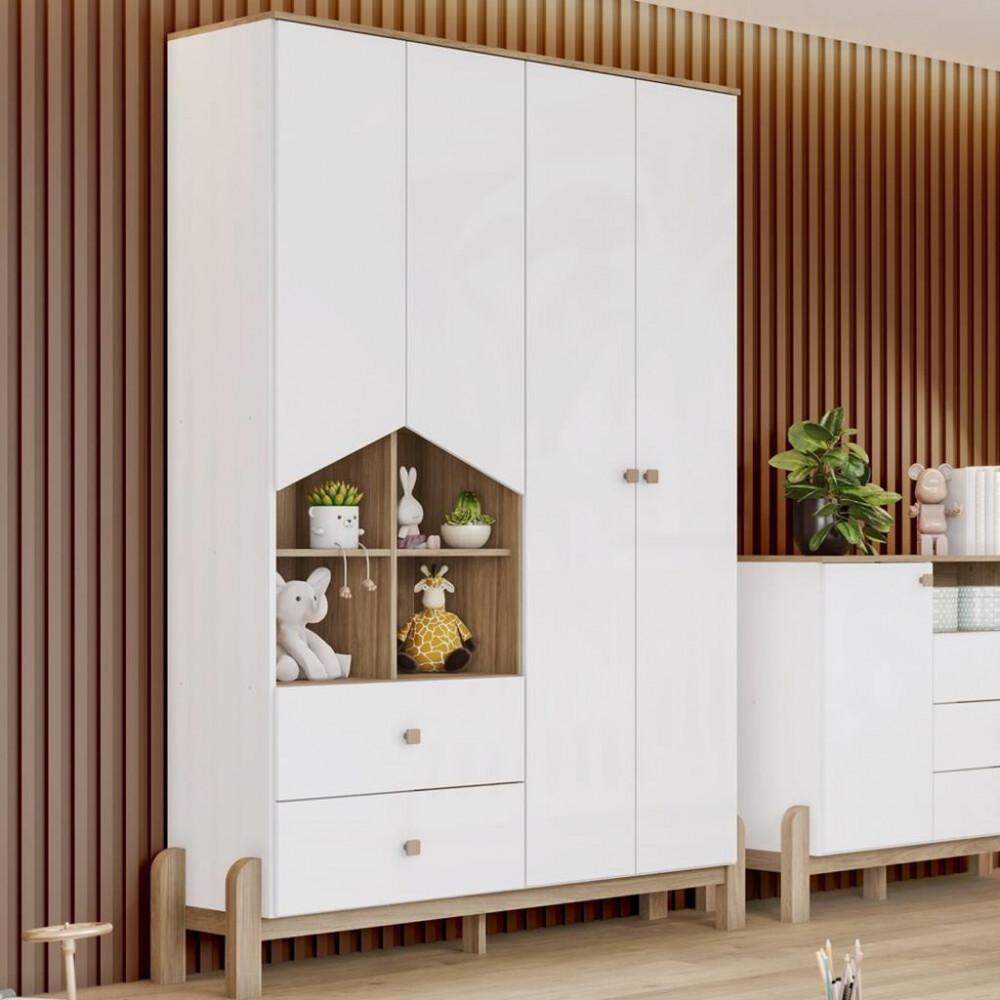 Guarda Roupa Bebê 4 Portas 2 Gavetas Ternura Henn - 1