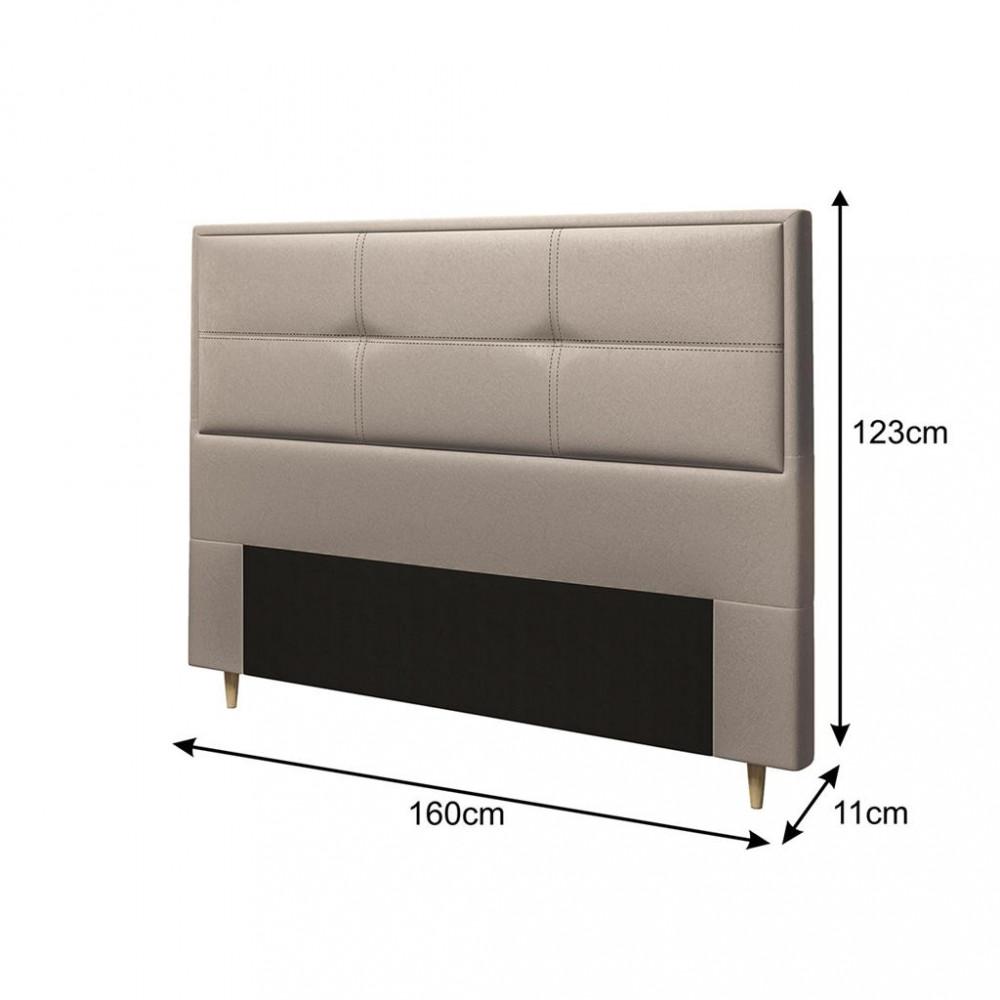 Cabeceira Estofada Queen 160cm Corino Monte Carlo Dobuê - 3