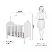 Quarto de Bebê Completo com Berço Mini Cama Guarda-Roupa e Cômoda com Janela Elô New Móveis Peroba - 3