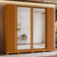 Guarda Roupa Casal 8 Espelho 4 Portas 4 Gavetas Ripado Flex Jacaranda Albatroz - 1