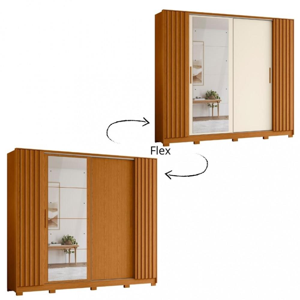 Guarda Roupa Casal 4 Espelho 4 Portas 4 Gavetas Flex Jacaranda Albatroz - 2