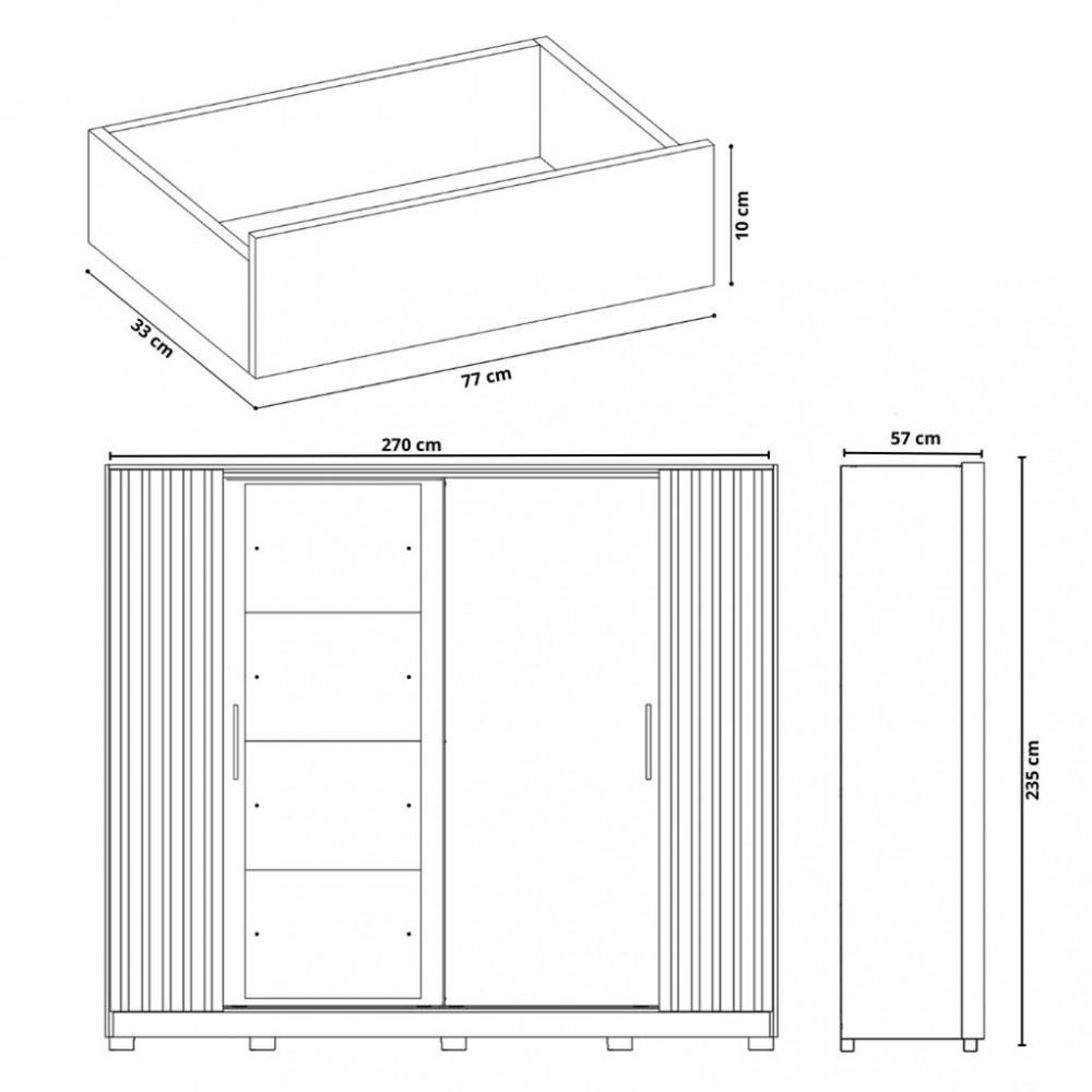 Guarda Roupa Casal 4 Espelho 4 Portas 4 Gavetas Flex Jacaranda Albatroz - 4