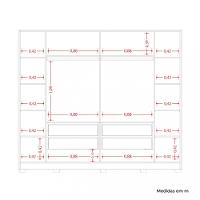 Guarda Roupa Casal 4 Espelho 4 Portas 4 Gavetas Flex Jacaranda Albatroz - 6