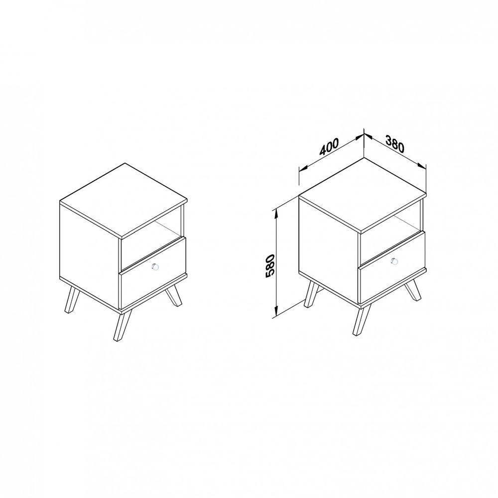 Mesa de Cabeceira RT3019 1 Gaveta Movelbento - 3