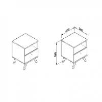 Mesa de Cabeceira RT3019 1 Gaveta Movelbento - 3