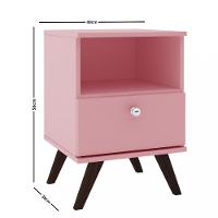 Mesa de Cabeceira 1 Gaveta Retro Movelbento - 3