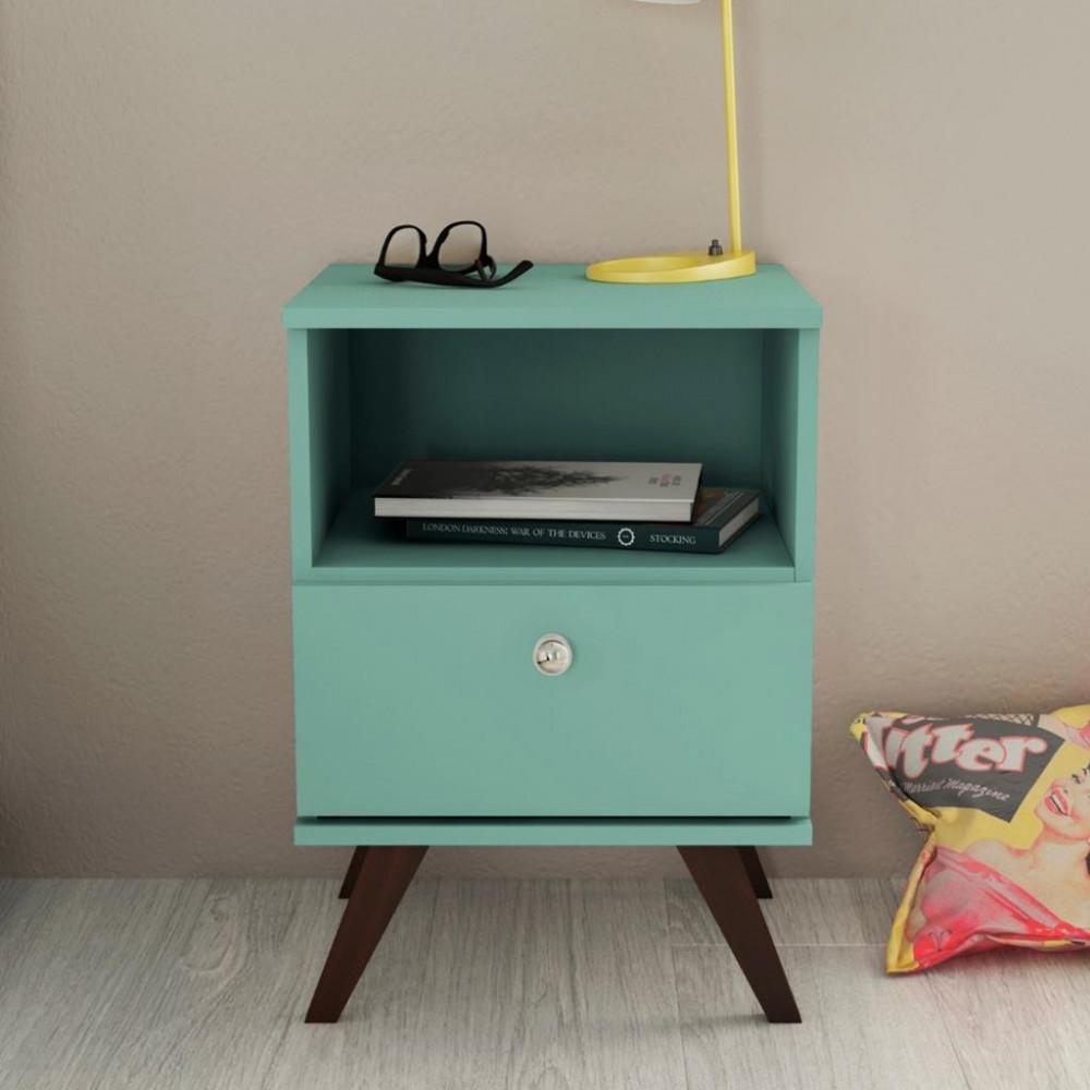 Mesa de Cabeceira 1 Gaveta Retro Movelbento - 1