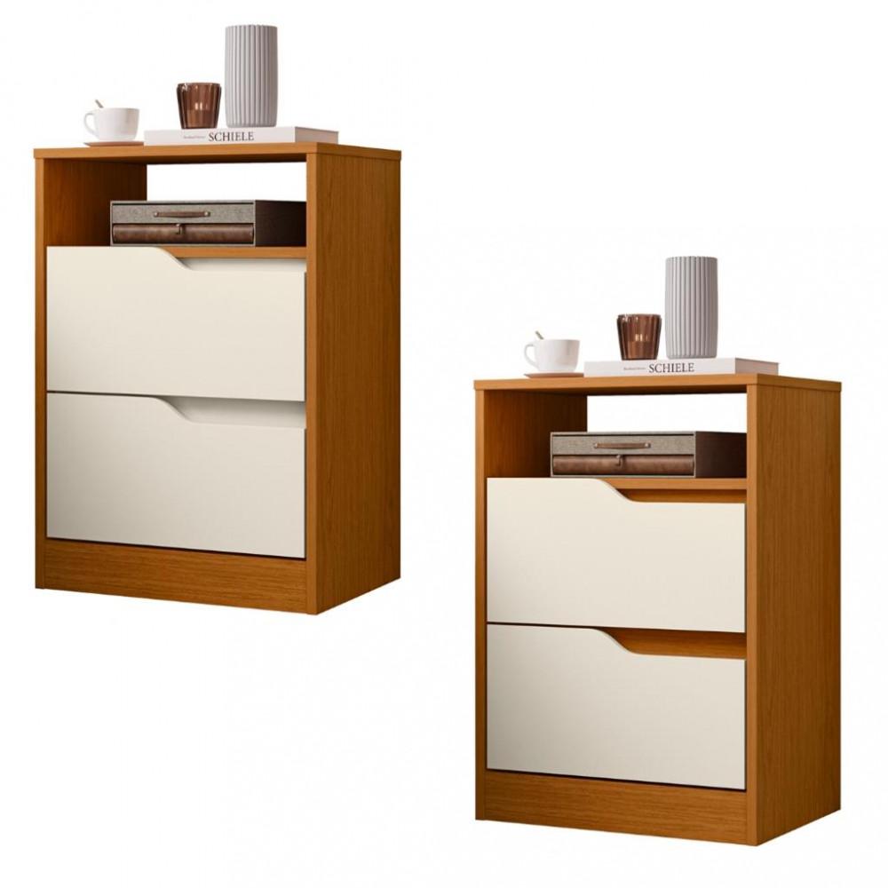 Mesa de Cabeceira 2 Gavetas Flex Sole Albatroz - 3