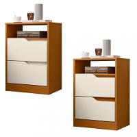 Mesa de Cabeceira 2 Gavetas Flex Sole Albatroz - 3