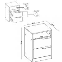 Mesa de Cabeceira 2 Gavetas Flex Sole Albatroz