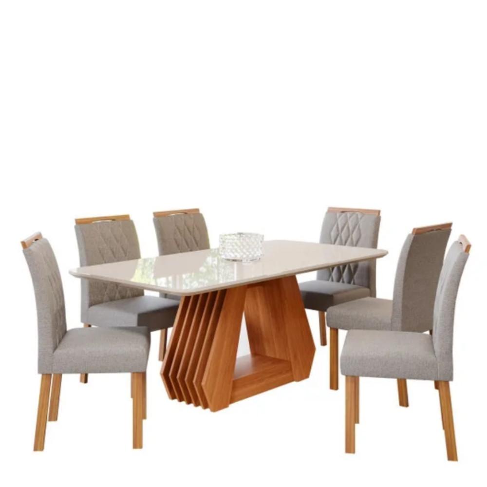 Conjunto Sala de Jantar Mesa Ágata 180cm 6 Cadeiras Juliana Cimol - 2
