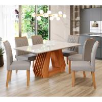 Conjunto Sala de Jantar Mesa Ágata 180cm 6 Cadeiras Juliana Cimol - 1