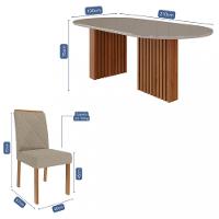 Conjunto Sala de Jantar Mesa Ester 210cm Oval 6 Cadeira Fernanda Cimol - 4