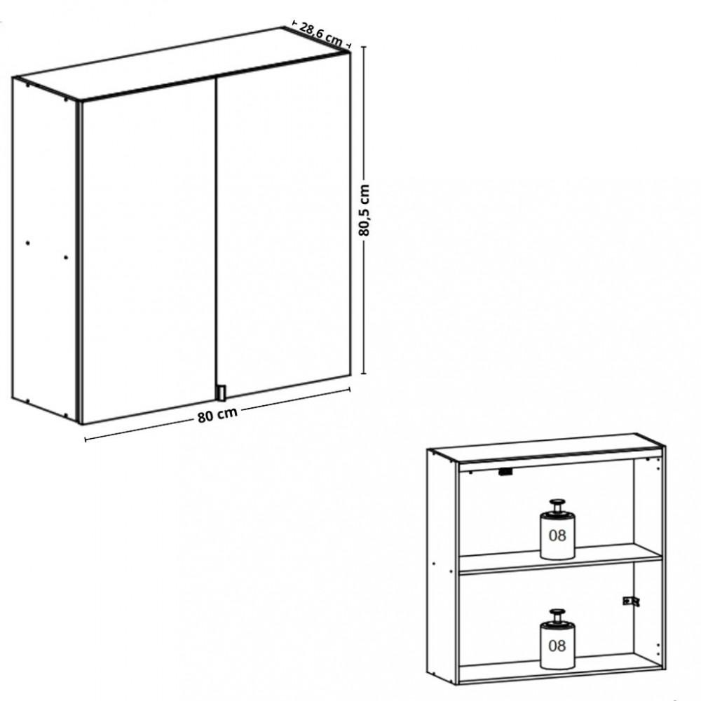 Armário Aéreo 1 Porta Articulada 80cm Art Kits Parana - 4