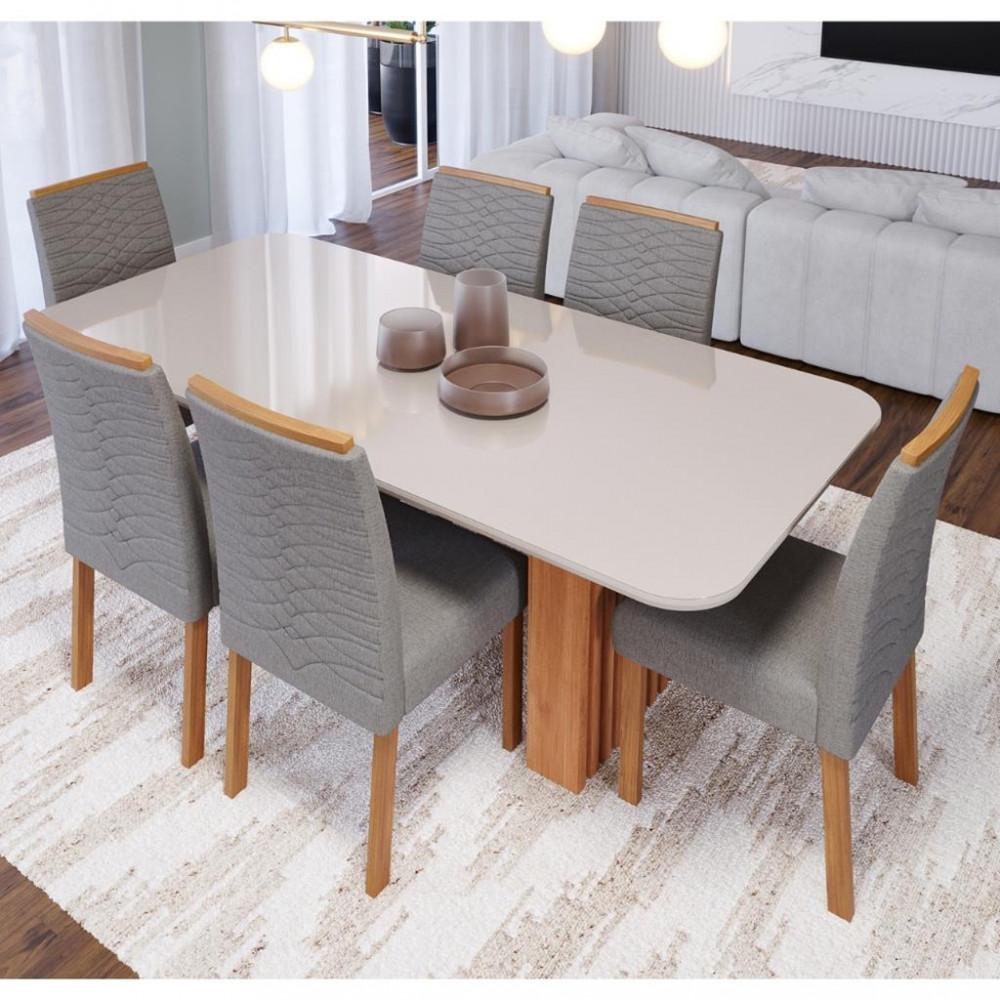 Conjunto Sala de Jantar Mesa Ester  180cm 6 Cadeira Clarice Cimol - 5