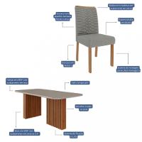 Conjunto Sala de Jantar Mesa Ester  180cm 6 Cadeira Clarice Cimol - 3