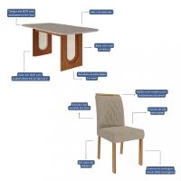 Conjunto Sala de Jantar Mesa Valentina 180cm 6 Cadeira Juliana Cimol - 3