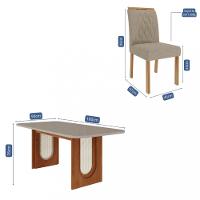 Conjunto Sala de Jantar Mesa Valentina 180cm 6 Cadeira Juliana Cimol - 4