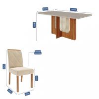 Conjunto Sala de Jantar Mesa Louise 180cm 6 Cadeira Fernanda Cimol - 4