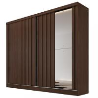 Guarda Roupa Casal 1 Espelho 2 Portas de Correr 4 Gavetas Ripado Galati Made Marcs - 2