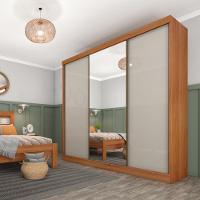 Guarda Roupa Casal 3 Portas 4 Gavetas Espelho Dacar Tcil - 1