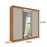 Guarda Roupa Casal 3 Portas 4 Gavetas Espelho Dacar Tcil - 4