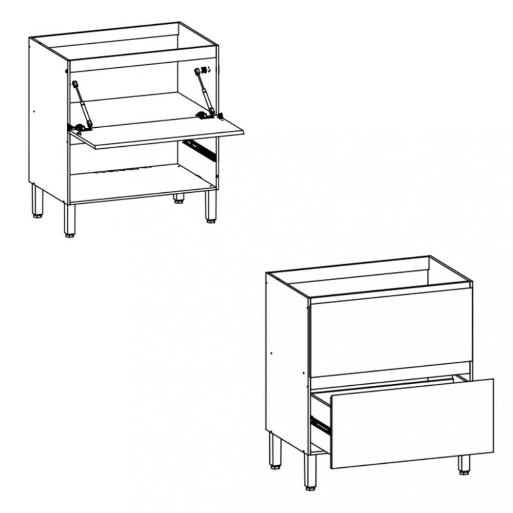 Balcão 1 Porta 1 Gaveta 80cm Art Kits Parana - 3