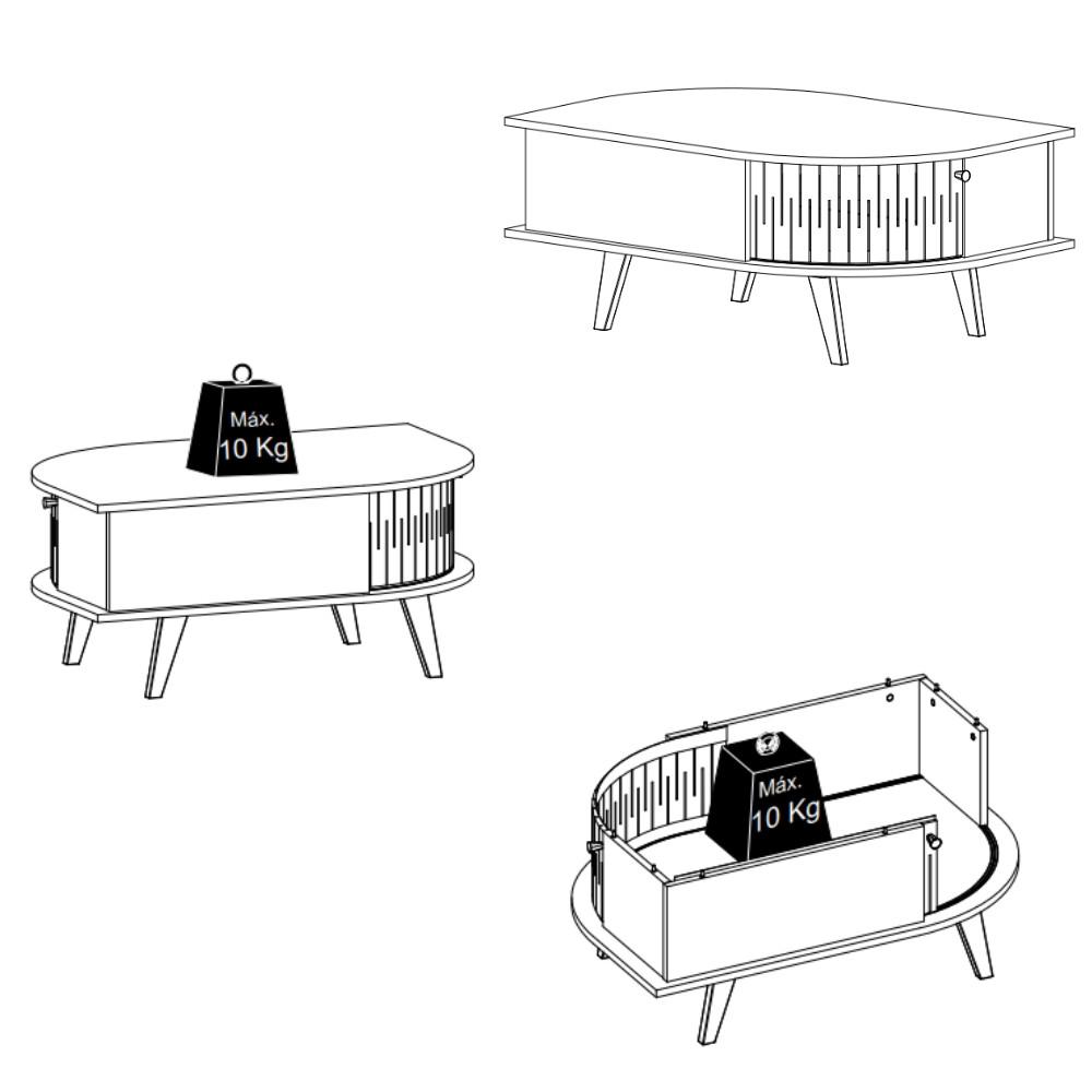 Mesa de Centro Indianápolis Madetec - 3