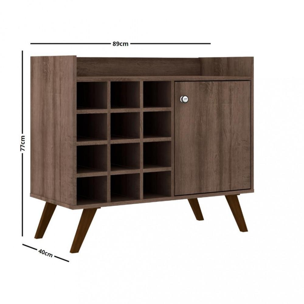 Aparador com Adega 12 Garrafas 1 Porta RT 3111 Movelbento - 3