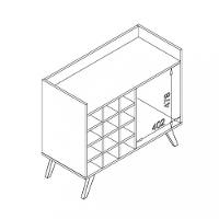 Aparador com Adega 12 Garrafas 1 Porta RT 3111 Movelbento - 4