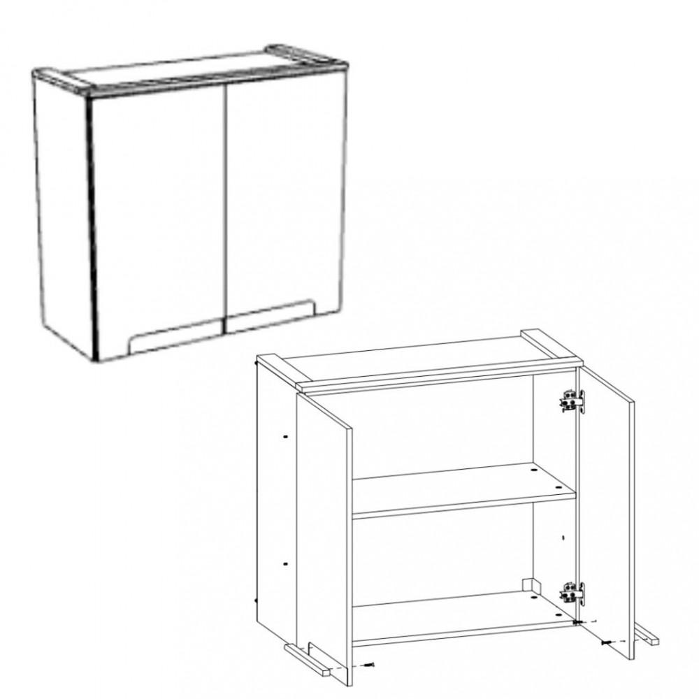 Armario Aereo 2 Portas 80cm Manhattan Herval - 5