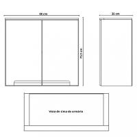 Armario Aereo 2 Portas 80cm Manhattan Herval