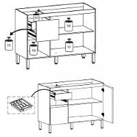 Balcão 3 Porta 2 Gaveta 120cm Art Kits Parana - 3