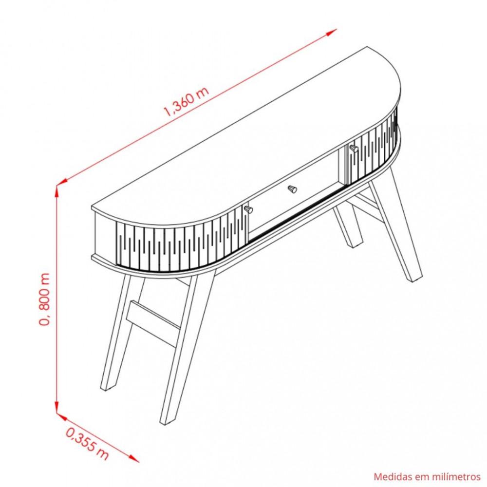 Aparador 2 Portas 1 Gaveta Estoril Madetec - 4