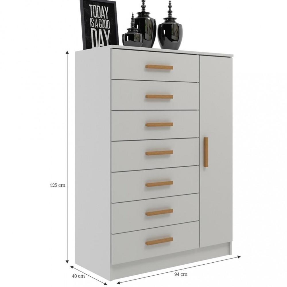 Cômoda 7 Gavetas 1 Porta New Mônaco Evidencia - 4