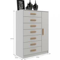 Cômoda 7 Gavetas 1 Porta New Mônaco Evidencia - 4