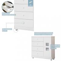 Cômoda Infantil 1 Porta 4 Gavetas Life Tigus Baby - 3