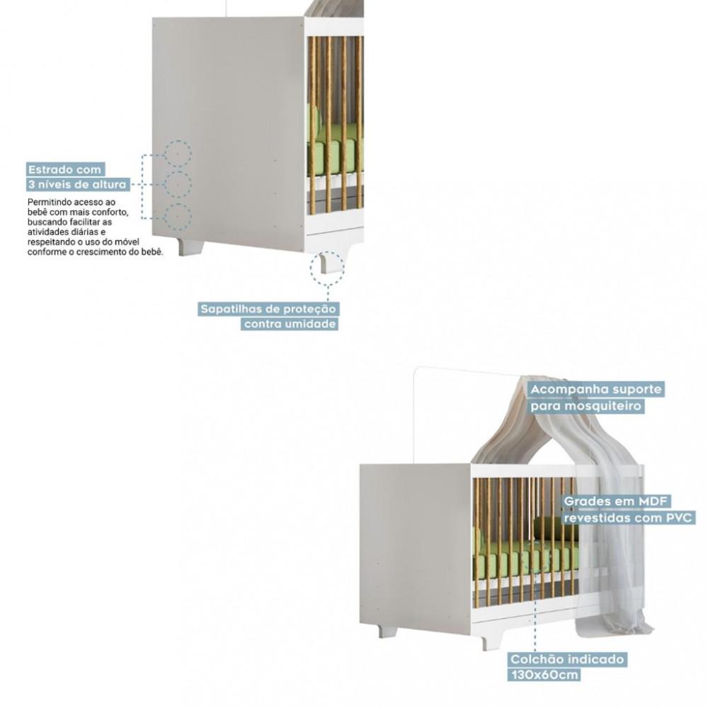 Berço Mini Cama Flocos Tigus Baby - 3