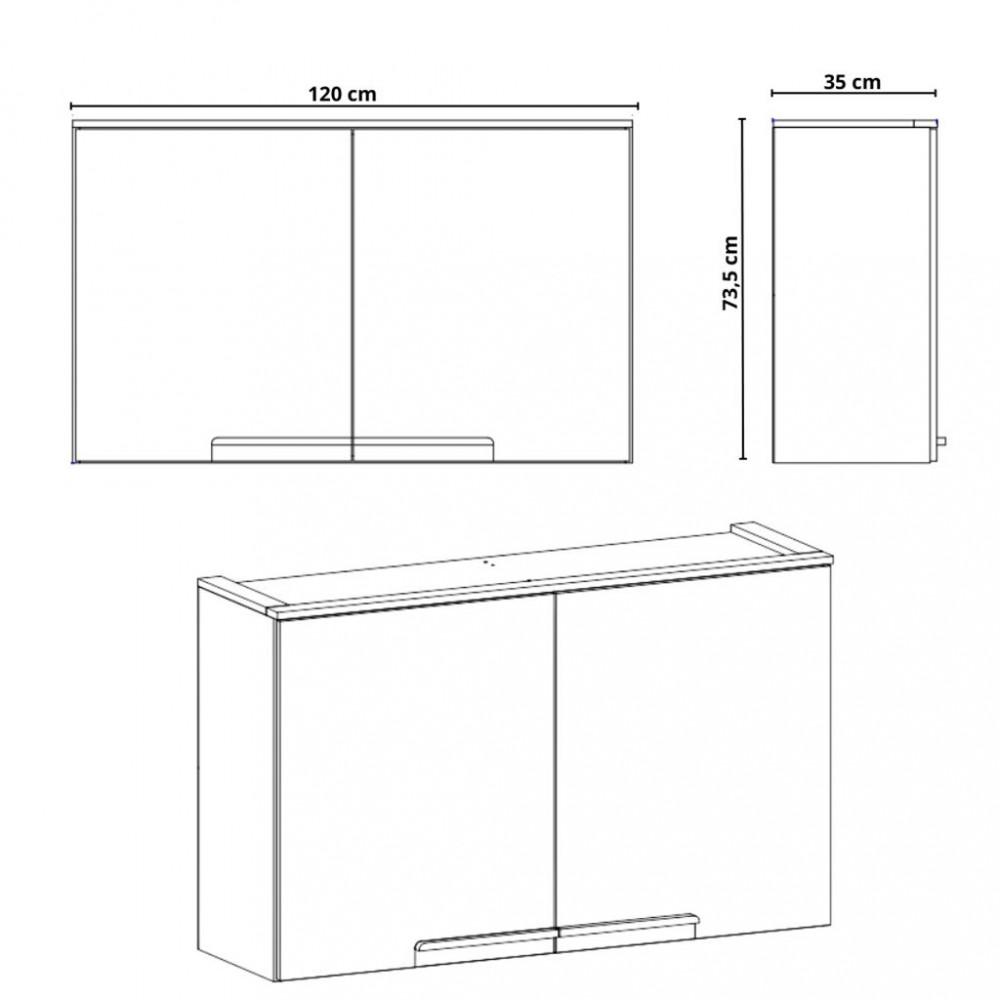Armário Aéreo 2 Portas 120cm Manhattan Herval - 4
