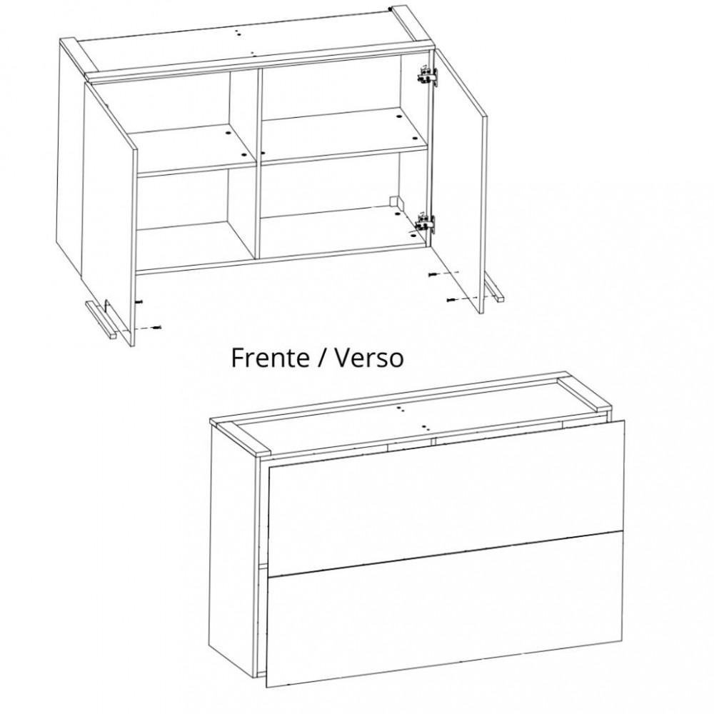 Armário Aéreo 2 Portas 120cm Manhattan Herval - 5